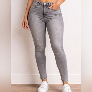 Light Wash Up Push Up Contour Gray Skinny Stretchable Jeans- Shaping Fit.